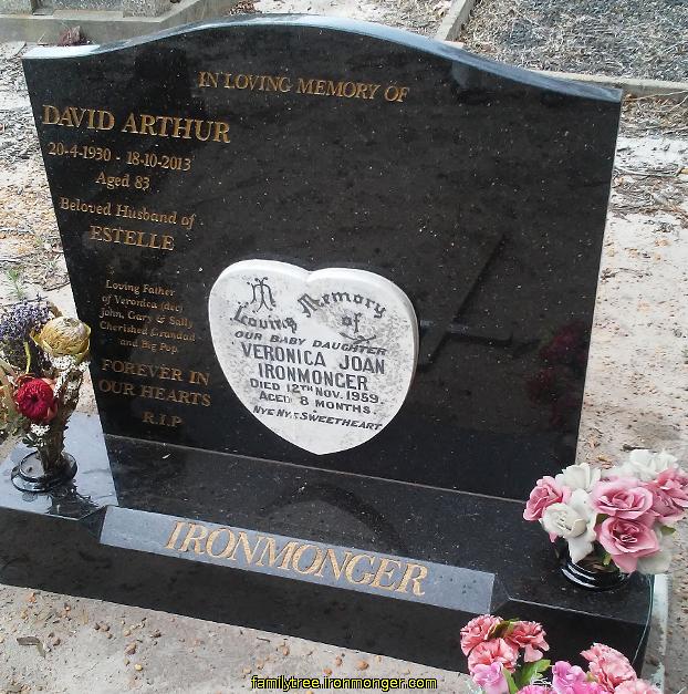 Headstone David Arthur Ironmonger