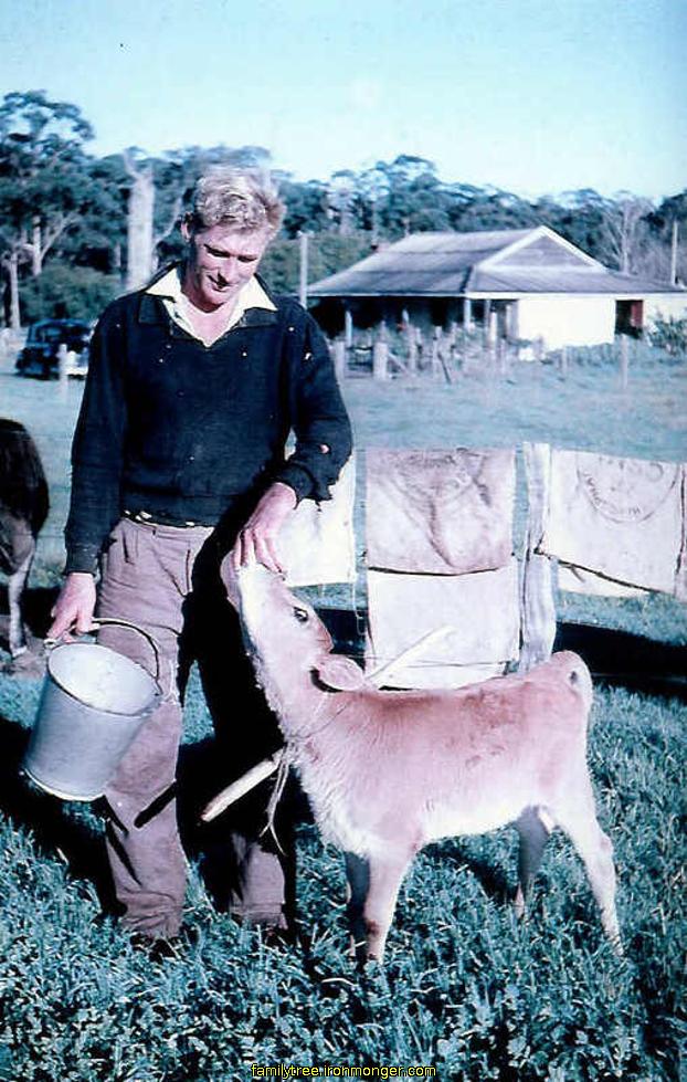 David Arthur Ironmonger on the family farm in 1960.