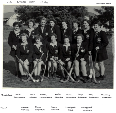 Hillary Ironmonger - West Australian State Hockey Team 1952