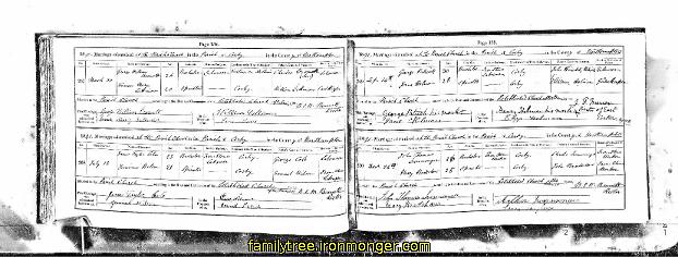 John Thomas Ironmonger and Mary Bradshaw Church Marriage Record